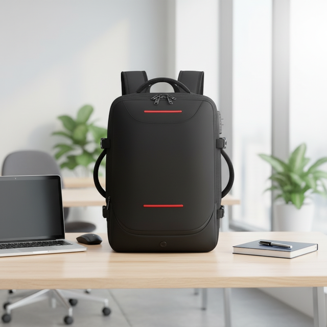 Men's Durable Lightweight Waterproof Business Travel Backpack Vacuum Compression Tech USB Anti-Theft Design Laptop Headphone