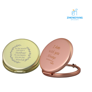 Personalized Wholesale Customised Makeup Vanity Engraved Blank Logo Sliver Rose Gold Mirror