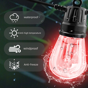 Venta al por mayor al aire libre impermeable Ip65 Festival de vacaciones decoración Control remoto S14 RGB cadena de luces 15M 20 luces - Product Image 4