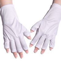 Guantes de Spandex Negros Transpirables para el Cuidado de las Uñas, Herramienta de Pulido de Manos, Protección Anti-UV para Lámpara de Gel, Guantes sin Dedos para Arte de Uñas