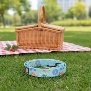 MIDEPET Hochwertige Modische Klassische Autosicherheitsgurt-Leine für Katzen und Hunde Weich Langlebig Anpassbares Logo Niedlicher Blumendruck Polyester - Product Image 1