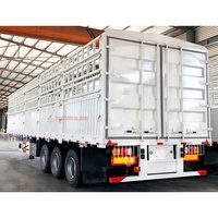 Semi-remorque en acier pour le transport de bétail, semi-remorque avec clôture, capacité de charge de 80 000 kg, remorque pour camions