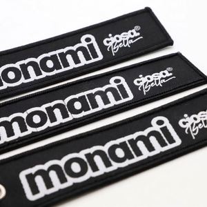 Wholesale Woven Jet Key Tag <b>Custom</b> Streetwear Style Embroidered Fabric <b>Keychain</b> for Fashion Brand Merchandise - Product Image 3