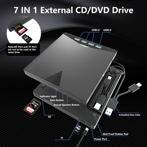 Grabadora de DVD y CD Externa 7 en 1, Unidad Óptica Portátil USB 3.0 Tipo-C con Lector de Tarjetas SD/TF para Computadora Portátil, PC de Escritorio, Windows, Mac OS - Product Image 4