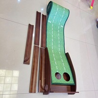 Grand tapis d'entraînement portable en bois 30x300cm pour putter de golf