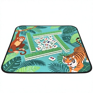 Tapete de Mahjong Personalizado 33x33 Oh My Min <span class=keywords><strong>Serengeti</strong></span>, Pedido Mínimo 1, Verde, Rosa, Turquesa Tropical, Jungla, Monos, Tigres, Americano - Product Image 3