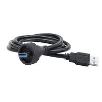 Conector Eléctrico Lshitech IP68 Impermeable con Enchufe USB Adaptado para Montaje en Panel, Hembra y Macho, Cable de 1m para Conector Automotriz/de Aviación