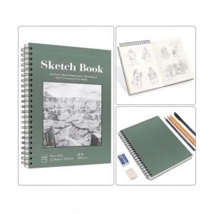 Carnet <span class=keywords><strong>de</strong></span> croquis à spirale pour artistes, 9x12 pouces, 100 feuilles, <span class=keywords><strong>papier</strong></span> à <span class=keywords><strong>dessin</strong></span> épais sans acide pour la création <span class=keywords><strong>de</strong></span> croquis à sec - Product Image 5