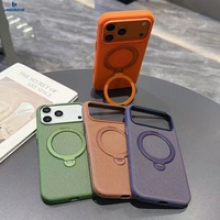 Étui pour iPhone 360 pour iPhone 16, étui en cuir magnétique pour iPhone 15, étui de téléphone en cuir