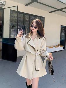 <span class=keywords><strong>Trench</strong></span>-coat pour femme de <span class=keywords><strong>petite</strong></span> taille, style britannique, nouveau modèle 2026, beige, veste de style coréen, élégante, sensation premium - Product Image 4