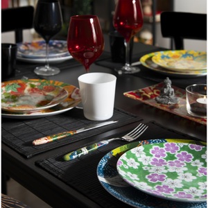 Plateau de service Excelsa La Via Della Seta 30x2.5x15 cm, assiette décorative en verre multicolore - Product Image 4