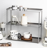 Support de rangement de bureau minimaliste en acier inoxydable, porte-tasses multi-niveaux, support pour tasses à café, support de rangement pour parfums