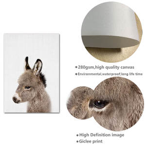 <span class=keywords><strong>Jirafa</strong></span> conejito elefante lienzo niño póster guardería pared arte imagen impresión bosque Animal pintura nórdico chico bebé dormitorio Decoración - Product Image 5