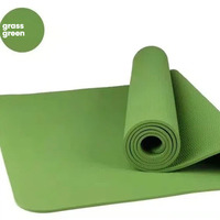 Tapis de yoga monochrome antidérapant en TPE de 6 mm, 0,6 x 61 x 183 cm, portable, spécial fitness et danse, fabriqué à Yiwu, Chine