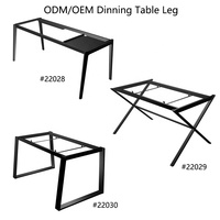 Pieds de table de meubles personnalisés en usine 710mm pieds de table à manger en chrome noir pour tables à manger de cuisine