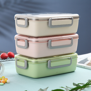 Boîte à lunch bento isotherme à deux compartiments de style japonais en bambou <span class=keywords><strong>METKA</strong></span> pour enfants, école, sans BPA, grande capacité - Product Image 4