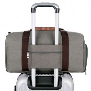 BSCI Factory OEM <b>Foldable</b> Weekender Bag Overnight Travel Bag Waterproof Duffle Tote Bag with <b>Shoes</b> Compartment - Product Image 4
