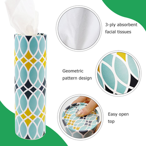 Soporte de pañuelos de bambú para coche de 3 capas, cilindro de lámina de oro a granel para el hogar, portavasos de papel <span class=keywords><strong>facial</strong></span>, caja de recarga, contenedor redondo - Product Image 3