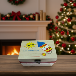 Caja de Madera 16x11x9cm con Diseño Impreso y Cuerda Redonda para Almacenamiento Navideño - Product Image 2