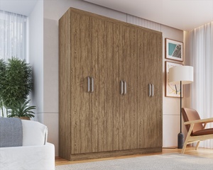 Armario de Estilo Moderno ESSENTIAL de 6 Puertas y 2 Cajones, Mueble de Dormitorio para el Hogar, Aglomerado de Madera, Color Madera, Diseño Superior Brasileño, Cerámica - Product Image 5