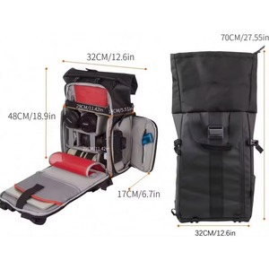 Sac à dos pour appareil photo de grande capacité, imperméable, gris, pour voyages et photographie, échantillon gratuit - Product Image 5
