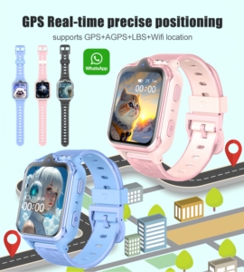 นาฬิกาสมาร์ทวอทช์ GPS สำหรับเด็ก ระบบแอนดรอยด์ รองรับ 4G โทรวิดีโอคอล วอล์คกี้ทอล์คกี้ Whatsapp <span class=keywords><strong>Google</strong></span> Play Store หน่วยความจำ 2GB+16GB แบตเตอรี่ 900mAh นาฬิกาโทรศัพท์สำหรับเด็ก - Product Image 1