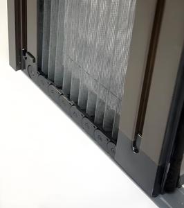 Có thể thu vào trackless cửa trượt polyester sợi thủy tinh xếp li lưới nhôm muỗi <span class=keywords><strong>Net</strong></span> thiết kế thanh lịch cho nhà văn phòng - Product Image 4