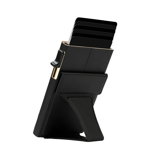 Aluminum Smart Wallet with Magnet Function NFC RFID Protection Multifunctional Card Holder and Fold Phone Support