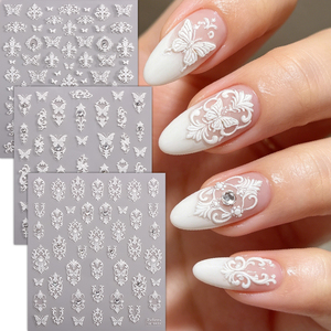 Nouveaux autocollants 5D en relief diamant style bohème papillon pour nail art, décalcomanies à ongles tendance en gros pour la décoration des salons de beauté et le DIY - Product Image 2
