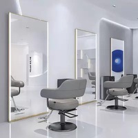 Offre spéciale Miroir mural à LED pour salon de coiffure Bureau de coiffeur simple avec lumière pour meubles de salon Miroir de coiffure