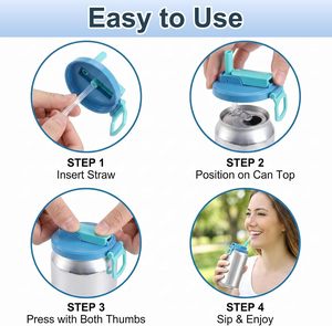 Tapa Clásica de Plástico Reutilizable para Latas de Refresco con Anillo de Cierre Antipolvo para Cerveza/Cola, Paquete Individual para Camping y Uso Doméstico - Product Image 6