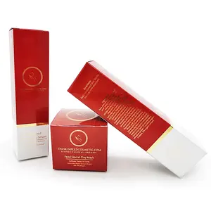 Boîtes d'emballage imprimées rouges personnalisées de luxe Boîtes de produits de soins de la peau Boîtes d'emballage cosmétique de conception personnalisée