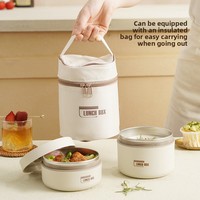 Lonchera Aislada Moderna y Minimalista, Paquete de 2, Contenedor Portátil para Alimentos con Tapa para Conservar el Calor, Ideal para la Oficina y la Escuela