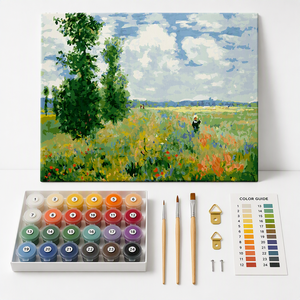 Kit de Pintura por Números, Paisaje de Prado Impresionista para Adultos Principiantes, Pintura Acrílica DIY, 16x20 Pulgadas - Product Image 3