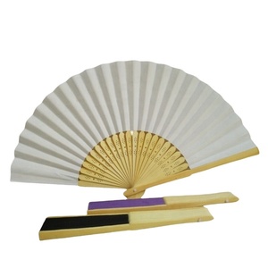 Hot Selling Printed logo Personalized Bamboo Paper <b>Silk</b> Fabric Folding Hand Fans for Wedding Party Gift - Product Image 2