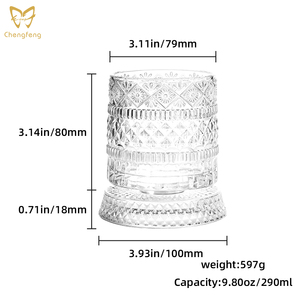 360 °   แก้ววิสกี้หมุนได้ ขนาด 10 ออนซ์ แก้วคริสตัลสำหรับสก็อตช์และเบอร์เบิน ฐานหนา แก้วคุณภาพพรีเมียมสำหรับบาร์ - Product Image 6