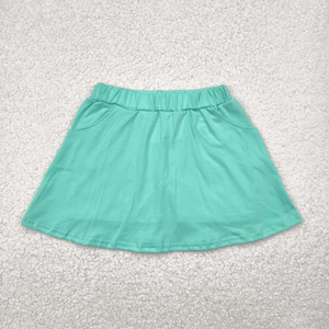 Ventes en gros de jupes-culottes décontractées d'été pour petites filles, jupes-culottes en coton de couleur unie avec poche - Product Image 4