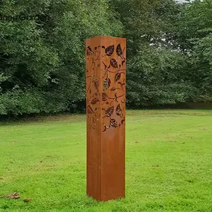 현대 산업: 세련된 매트 블랙 아트 야외 조명에 사용자 정의 Corten 라이트 박스