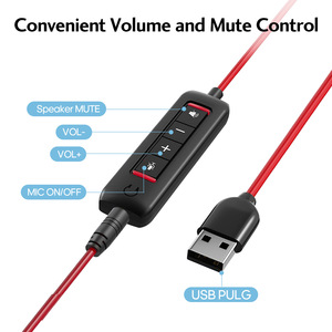 HROEENOI WRHW02 Wired Mono USB Headset with Noise Cancelling Mic, Plug & <b>Play</b> Call <b>Center</b> Headphone with Inline Control - Product Image 2