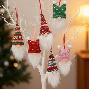 <b>Christmas</b> Gnome Ornament <b>Gift</b> <b>Set</b> of 3 Knitted Nordic Style Figures Ready to Give As Cozy Holiday Present - Product Image 5