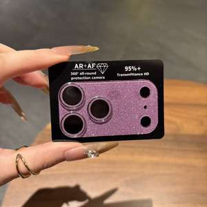 Protector de Lente de Cámara de Cristal Transparente con Purpurina de Lujo para <span class=keywords><strong>iPhone</strong></span> 17 Air 16 15 Pro Max 16 Plus - Product Image 4