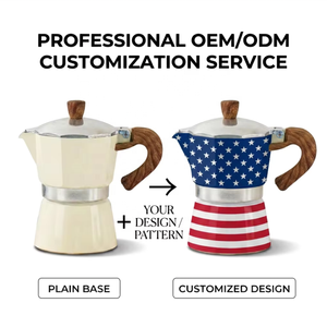 Cafetière Moka Kingze OEM/ODM personnalisée avec logo imprimé, 3/6 tasses, en aluminium, pour expresso sur cuisinière, avec motifs - Product Image 2