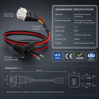 Harness Kabel Kendaraan Komersial Tahan Lama 3Pin Male Copper Core Berkualitas Tinggi untuk Truk dan Otomotif Berat