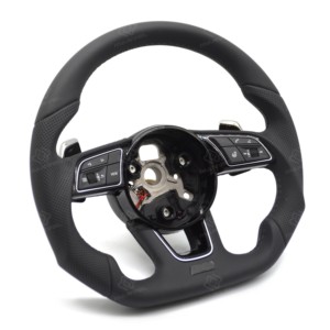 <span class=keywords><strong>Volante</strong></span> Deportivo de Cuero Negro Completo con Base Plana para <span class=keywords><strong>Audi</strong></span> <span class=keywords><strong>A3</strong></span> A4 A5 A6 A7 S4 B9.5 S5 TT 8J - Product Image 3
