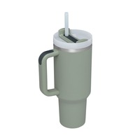 Gobelet isotherme en acier inoxydable de 40 oz de deuxième génération avec paille et poignée, accessoire de boisson de qualité alimentaire 304