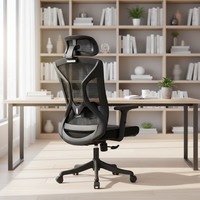 Chaise de bureau ergonomique en maille pivotante avec accoudoirs réglables 2D - Design moderne pour salles de conférence informatiques, confortable pour une utilisation prolongée