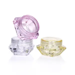 5g rautenförmige Proben flaschen Klarer Kosmetik behälter Plastik topf gläser Leerer Mini-Behälter-Schraub deckel