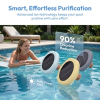 Robot de nettoyage de piscine automatique à énergie solaire, filtre de déchlorage, accessoires de piscine en cuivre violet PE