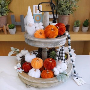 Citrouilles artificielles en velours réalistes, miniatures, couleurs assorties, fausses citrouilles pour la décoration d'automne, Thanksgiving, Halloween, centre de table - Product Image 2