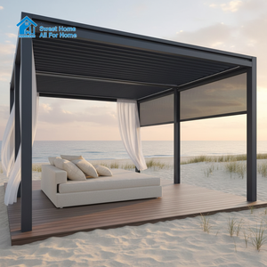 Pérgola de Aluminio para Jardín con Techo de Láminas Ajustables, Gazebo Impermeable para Patio Exterior, Toldo Bioclimático, Decoración de Jardín - Product Image 2